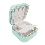 Baretulip Pu Leather Travel Small Portable MINI Travel Jewelry Organizer For Rings Necklaces Earrings And Lipstick Green