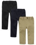 The Children's Place Baby Boys And Toddler Stretch Skinny Chino Pants Flax new Navy black 3-PACK 3T Us