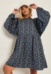 Smock Dress - Blue Ditsy Floral
