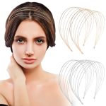 Benospace Multi Layers Metal Headbands For Women 4PCS Fashion Thin Elastic Metal Headband Layered Elegant Headpiece Hair Accesso