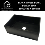 Black Single Bowl Butler Sink - 600 X 400 X 200MM