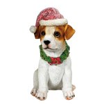 White & Brown Dog With Hat