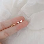 1 Pair Dainty Tiny Heart-shaped Stud Earrings For Girls Birthday Gift