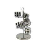 6 Piece Swirl Spice Rack Silver