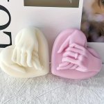 3D Hand-in-hand Heart Candle Molds For Diy Proposal Silicone Resin Molds For Valentine's Day Aromatherapy Wax Homemade Soap Poly