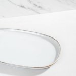 Stoneware Oval Plate Large - Vintage White