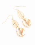 Goldair Gold Double Shell Drop Earrings