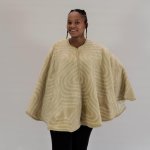 Wearing Cape - Shweshwe Bone natural - 160 X 160 Cm
