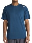 Reebok Men's Sprint Short Sleeve T-Shirt Standard Fit Lightweight Stretch Waffle-knit Fabric Majolica Blue XL