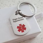 CAS102493 - Personalized Medical Alert Keyring Stainless Steel - Silver