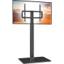 Universal Floor Tv Stand With Mount 80 Degree Swivel Height Adjustable And Space Saving Design For Most 27 To 65 Inch Lcd LED Oled Tvs Perfect For C