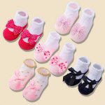 5 Pairs Of Toddler's Cute Bowknot Design Low-cut Ankle Socks Soft Comfy Cotton Blend Children's Socks For Girls All Seasons Wear