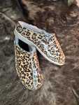 Leather And Sheepskin Slippers Leopard Print - 10