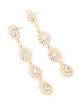 Goldair Gold Pear Diamante 4-LAYER Drop Earrings
