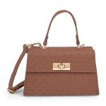 Tan Patterned Formal Bag