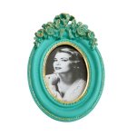 Small Seagreen Oval Rose Bow Photoframe