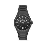 Mens Black Stainless Steel Watch With Black Dial