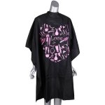 Salon Cape Black & Pink Love & Salon Tools Studs