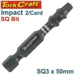 Tork Craft 2 PK Robertson No. 3 X 50MM Pwr Impact Insert Bit TCISQ0350C