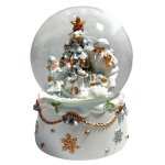 100MM White Gold Santa Snow Globe