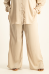 Carey Satin Pant - Stone - XL