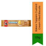 Bakers Toppers Custard Cream Filled Biscuits 125G Custard Cream Sandwich Biscuits For Tea Time & Family Snacking Rich Creamy Fil