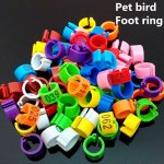 100PCS SET Pet Bird Foot Ring Supplies Pigeon Foot Ring Open Coding Mark Ring Plastic Clasp Pigeon Foot Ring Digital Identificat