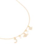 Goldair Gold Pearl Diamante Celestial Charm Necklace