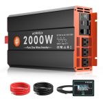 2000W Pure Sine Wave Power Inverter 12V Dc To 110V Ac Converter Peak Power 4000W For Rv Truck Off-grid Solar Car Inverter With 3