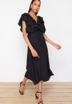 A-line Viscose Dress - Black