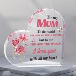 Heart-shaped Acrylic Decorative Sign & Plaque For Mum - Multipurpose Tabletop Display Contemporary Style No Electricity Needed -