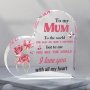 Heart-Shaped Acrylic Decorative Sign & Plaque For Mum - Multipurpose Tabletop Display Contemporary Style No Electricity Needed - Perfect Gift For Birthday Christmas Mother's Day