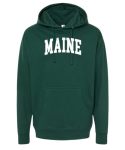 Wild Bobby State Of Maine College Style White Fashion Unisex Midweight Pullover Hooded Sweatshirt Forest Green Medium