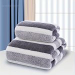 2PCS Coral Velvet Face Towel &bath Towel Set Soft Bath Towel Multi-purpose Absorbent Cleaning Towel For Swimming Pool Home Gym B