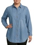 Ladies Denim Pocket Tab Shirt - 54 Lt.wash