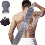 3PCS Exfoliating Body Scrubber Set - Includes Back Scrubber Bath Glove & Shower Loofah Sponge - Deep Clean & Revitalize Your Ski