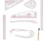 Heartdeco Clear French Curve Ruler Set Tailor Sewing Rulers School Set