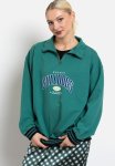 Bulldogs 1 4 Zip Sweat - Washed Green