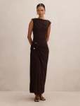 Fiora Petite Hardware Jersey Dress - 16 Dark Chocolate