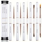 Nail Art Brushes Set - Professional 5PCS Double-ended Acrylic Nail Art Brushes Liner Detail Thin Brushes For Drawing Design Brus