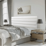 Elana Modern Slim Upholstered Headboard - King White