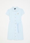 Polo Girls Harper Short Sleeve Shirt Dress - Ice Blue