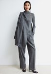 Straight Trousers - Dark Grey Marl