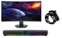 Dell S3422DWG 34 Curved Gaming Monitor + Rgb Soundbar & LED Light Strip