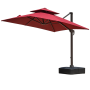 3M Patio Umbrella - 360 Rotating With Base & Double Layer