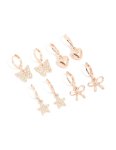 Kids Rose Gold Diamante Pav Huggie Earrings 4-PACK