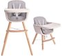 Convertible Modern Baby Chair With Comfort Cushion Lounge Chair White & Grey