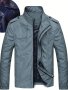 2024 Fall/winter New Style Solid Men's Lightweight Jacket - Casual Small Stand-up Collar Polyester Fabric Conventional Length Suitable For Autumn/winter Seasons Zipper Closure Regular