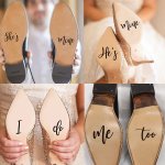 1PC Wedding Shoe Decorative Stickers Self-adhesive Wall Sticker Creative Door Sticker English Wall Art Sticker Removable Wall Mu