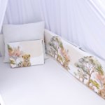 Cot Bumper Flat Bumper 2M Simple Safari Beige Splash Set
